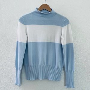 French Connection color block blue sweater size medium
